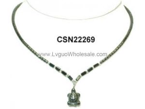 Hematite Turtle Pendant Chain Choker Women Fashion Necklace